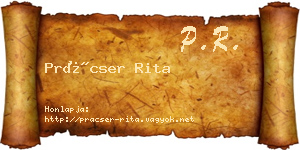 Prácser Rita névjegykártya